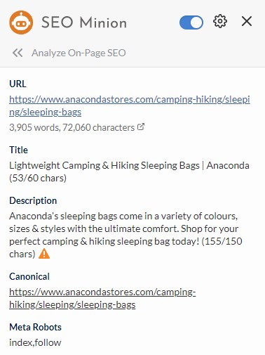 SEO Minion insights